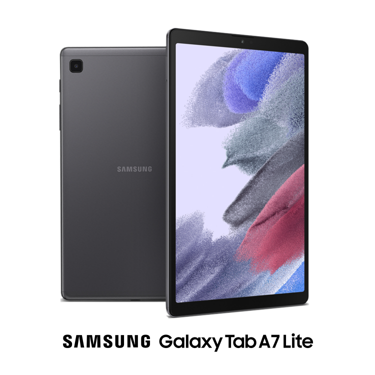 Samsung GalaxyA7 Lite tablet on white background