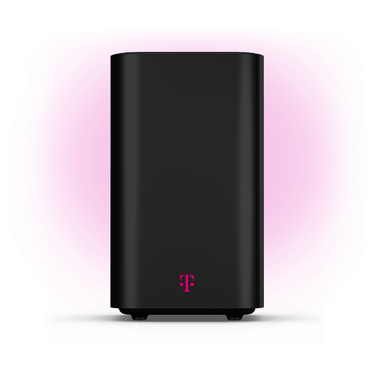 SG Home Internet router with 
magenta rays of light zooming behind it.