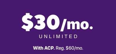 Thirty dollars per month, unlimited. With ACP. Regular price is sixty dollars per month.