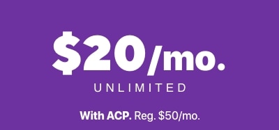 Twenty dollars per month, unlimited. With ACP. Regular price is fifty dollars per month.