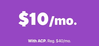 Ten dollars per month. With ACP. Regular price is forty dollars per month.