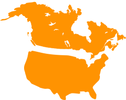 map of U.S.A and canada