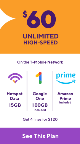 $60 Unlimited High-Speed rate plan on the T-Mobile network