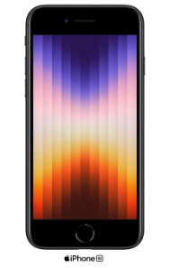 iPhone SE showing off its colorful screen.